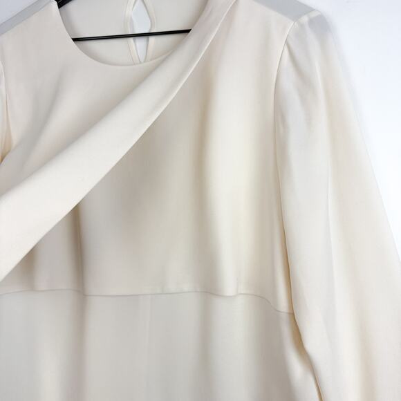 The Fold London Silk Stretch Layered Flowy Blouse Cream Ivory - Size 12 - Picture 3 of 13